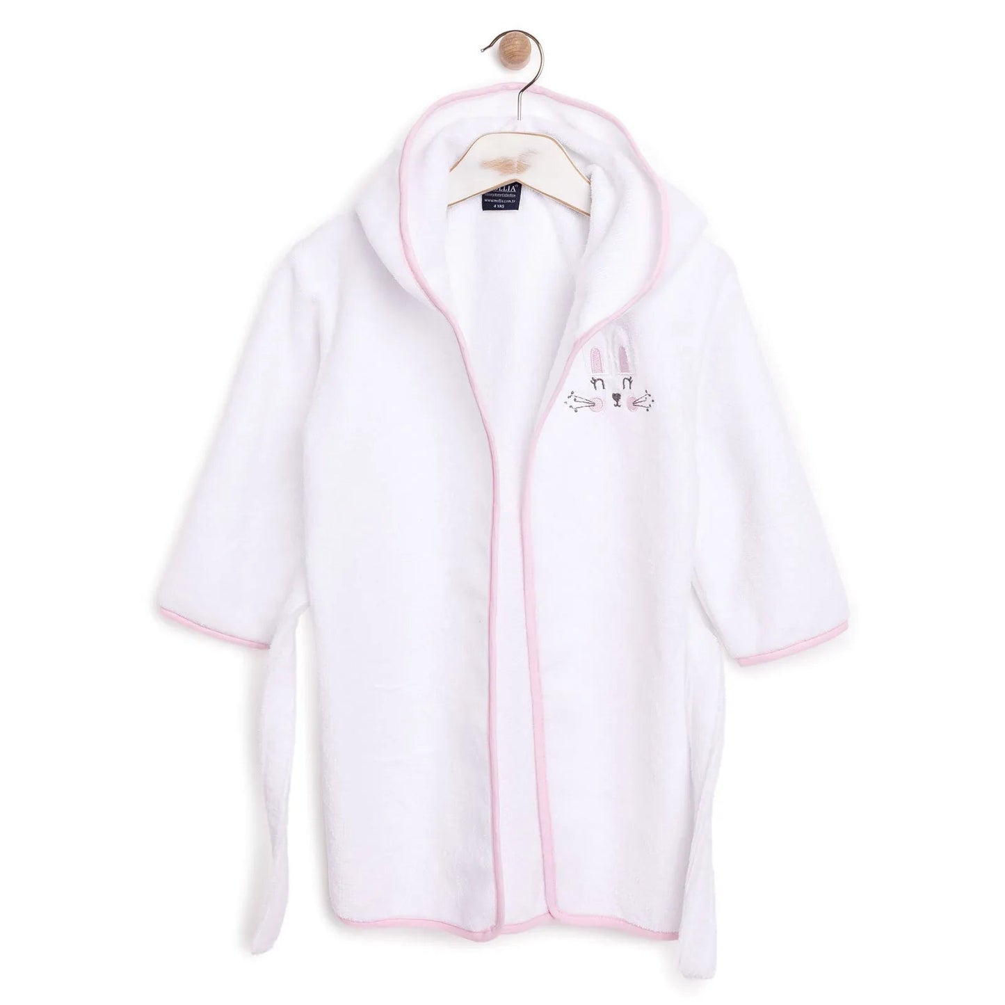 Mollia Girl Baby Bathrobe - White - mezetto ebebek ebebek