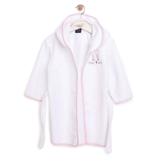 Mollia Girl Baby Bathrobe - White - mezetto ebebek ebebek