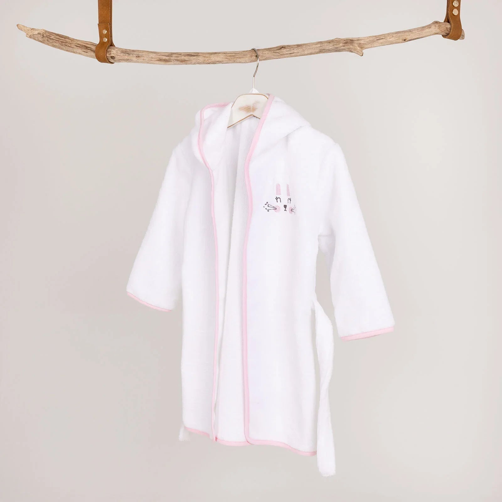 Mollia Girl Baby Bathrobe - White - mezetto ebebek ebebek