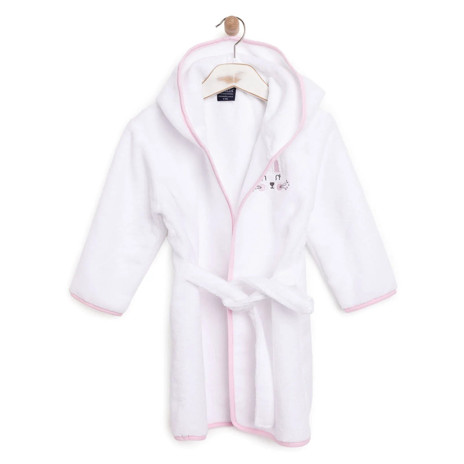 Mollia Girl Baby Bathrobe - White - mezetto ebebek ebebek