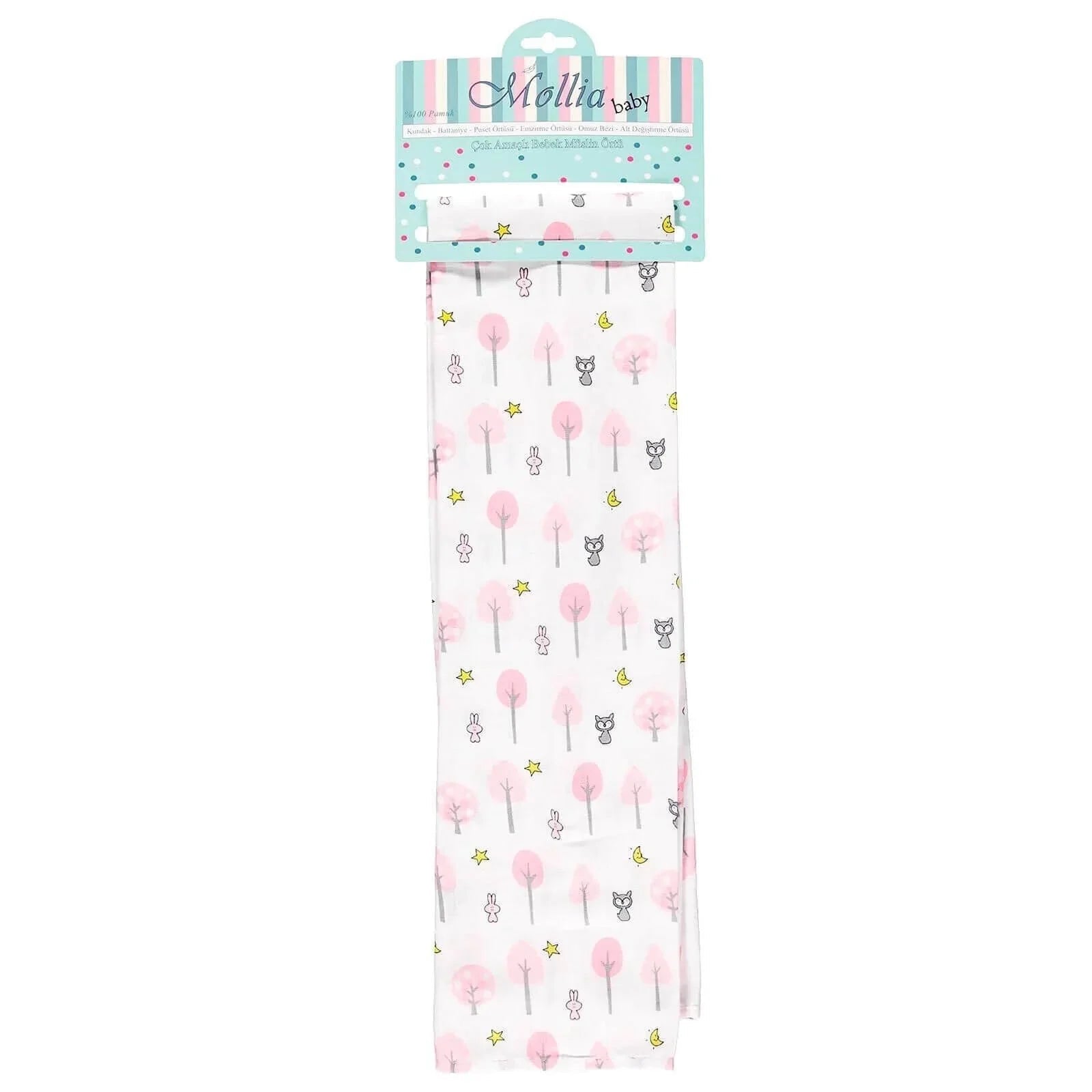Mollia Square Muslin Blanket - Light Pink - mezetto ebebek ebebek