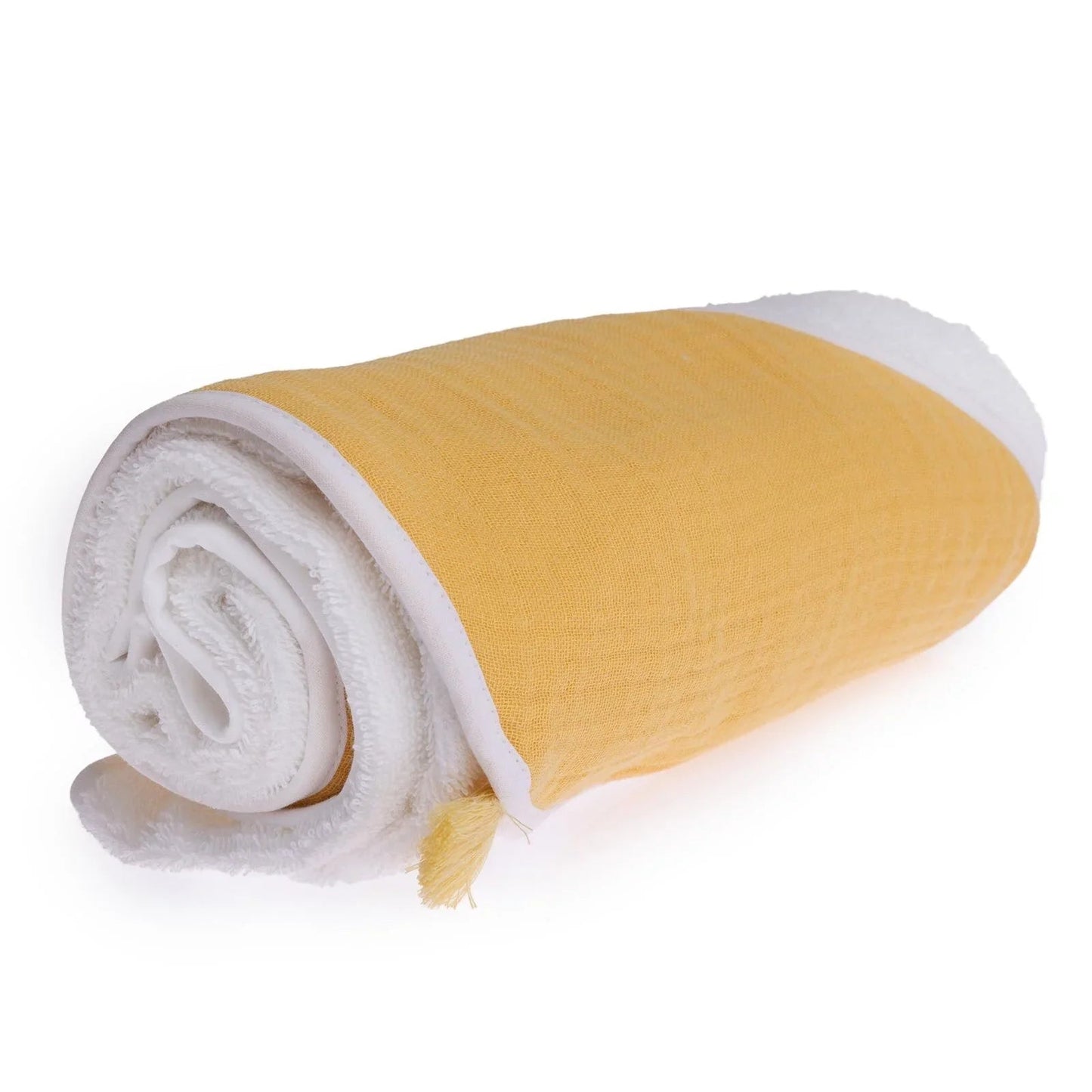 Mollia Unisex Baby Towel - Yellow - mezetto ebebek ebebek