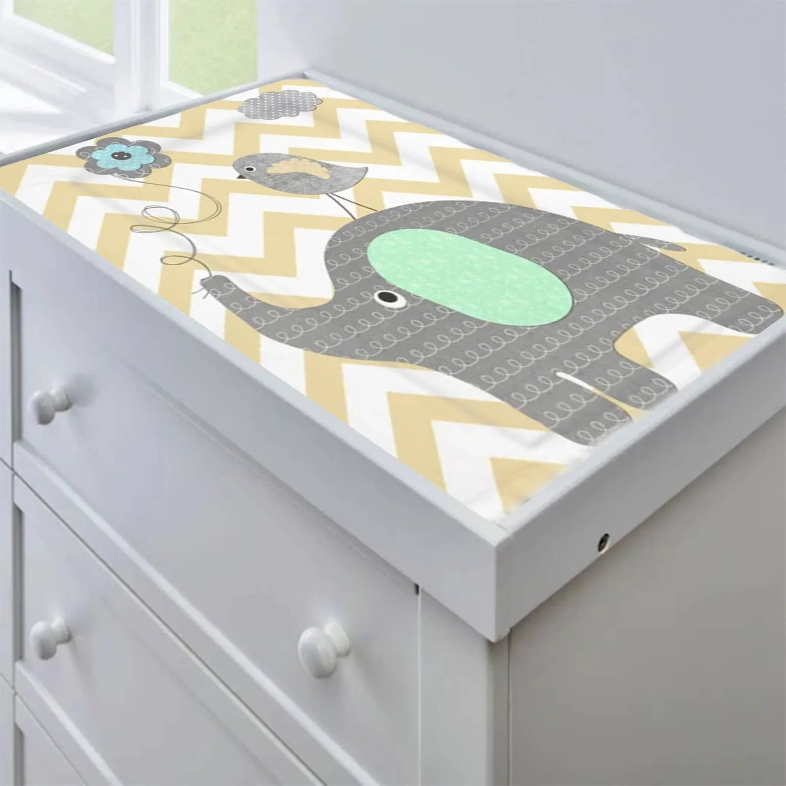 Mollydoo Changing Mat - Elephant Chevron - mezetto ebebek ebebek