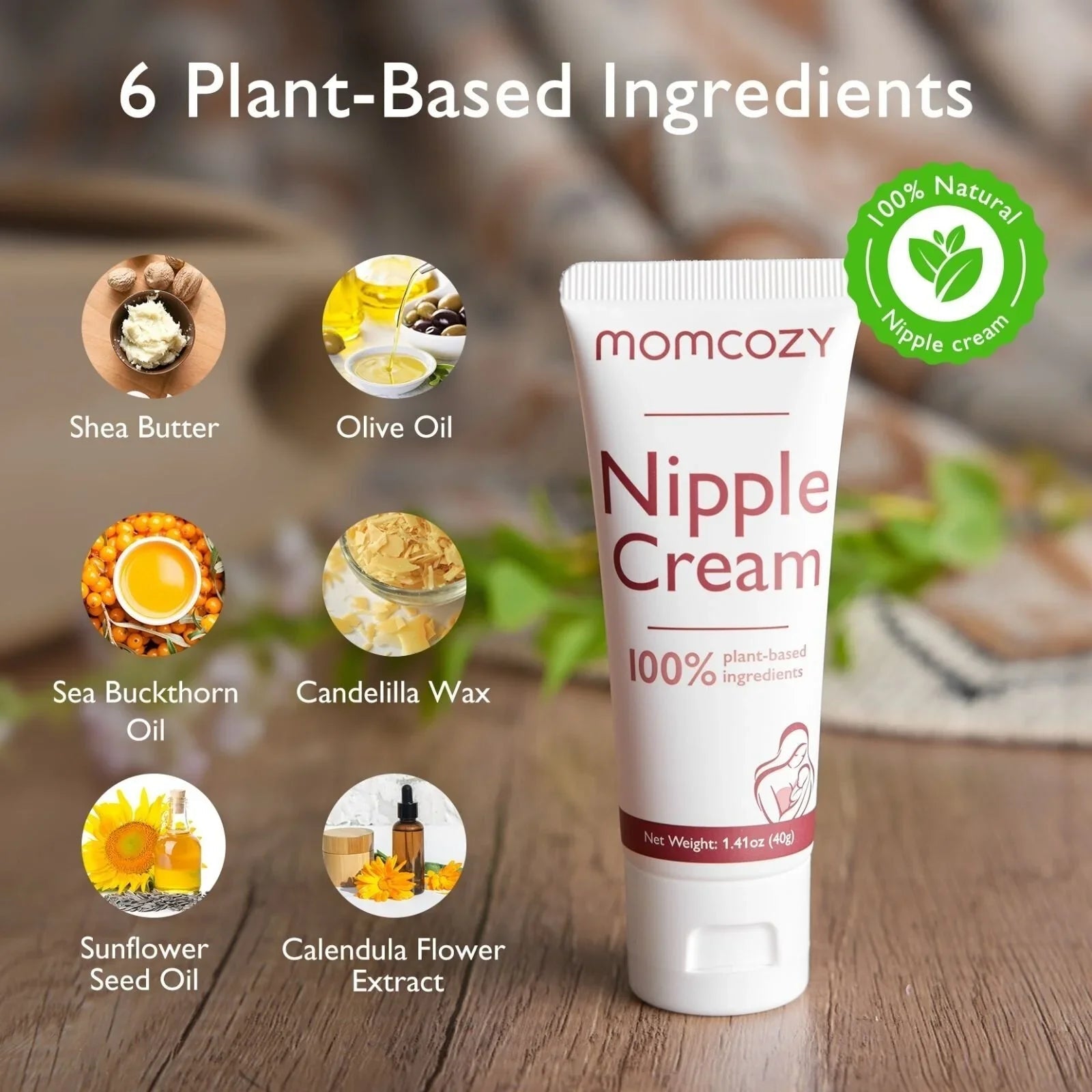 Momcozy 100% Natural Nipple Cream for Breastfeeding 40gr - mezetto ebebek ebebek
