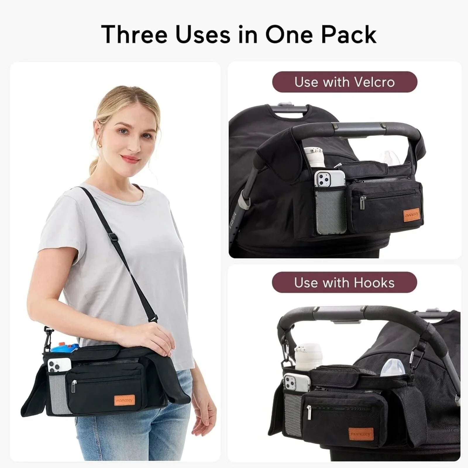 Momcozy All - in - One Stroller Organizer - Black - mezetto ebebek ebebek