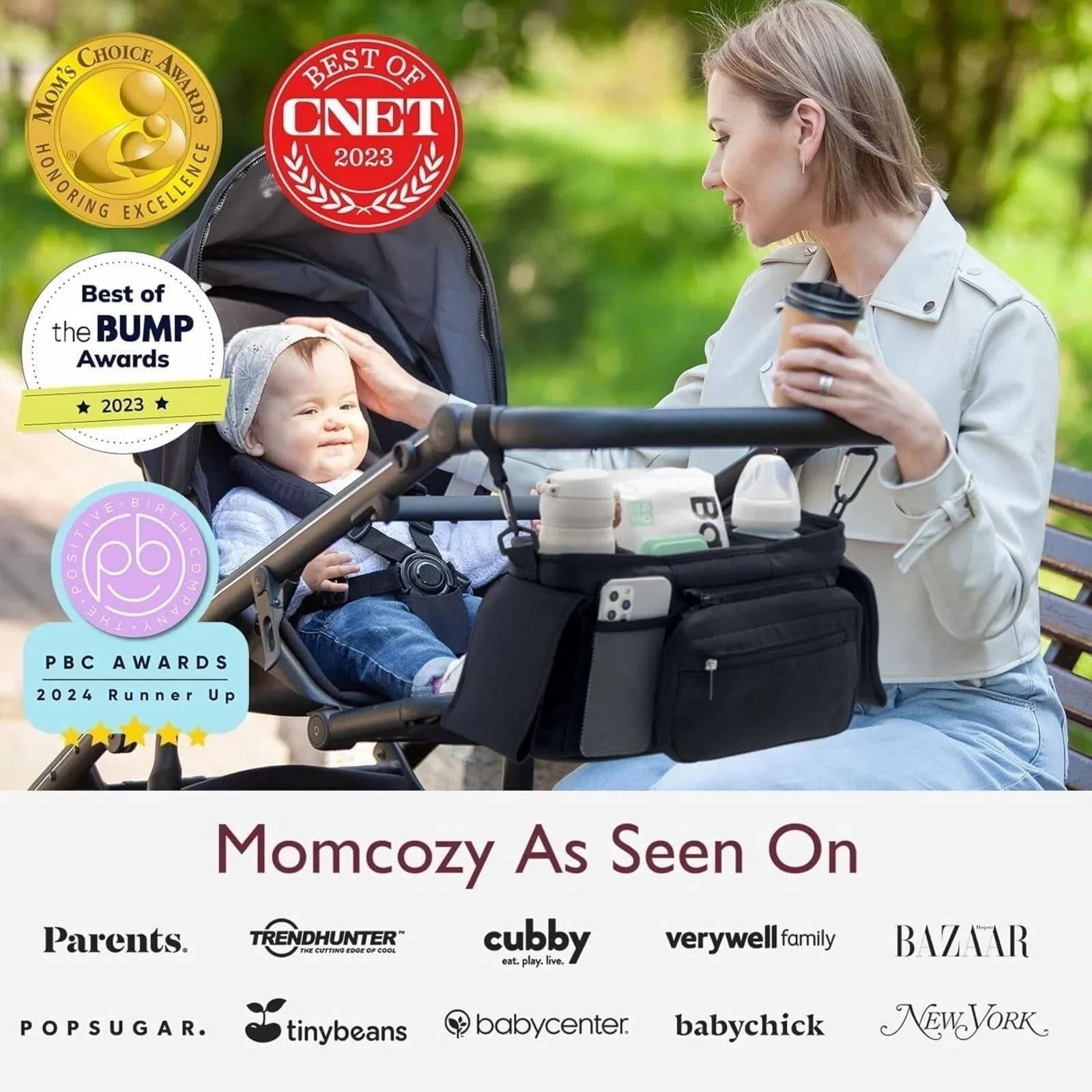 Momcozy All - in - One Stroller Organizer - Black - mezetto ebebek ebebek
