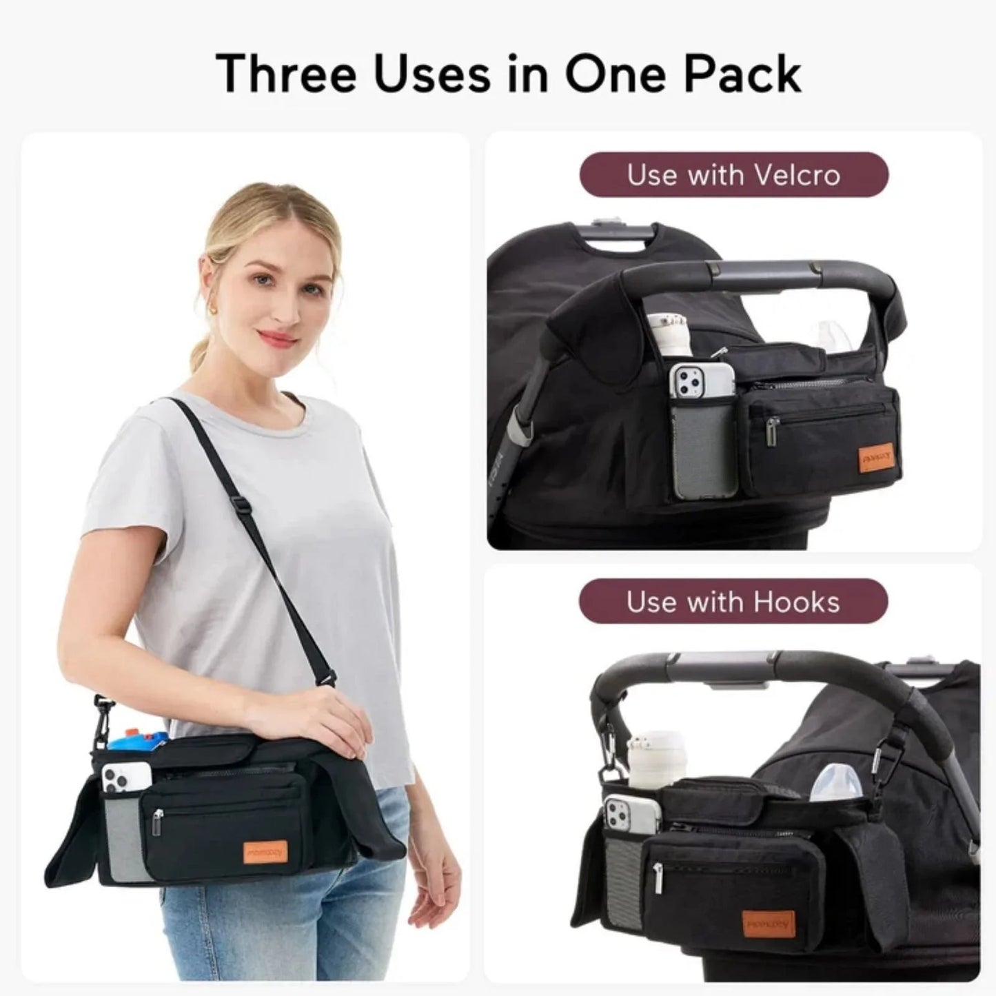 Momcozy All - in - One Stroller Organizer - Black - mezetto ebebek ebebek