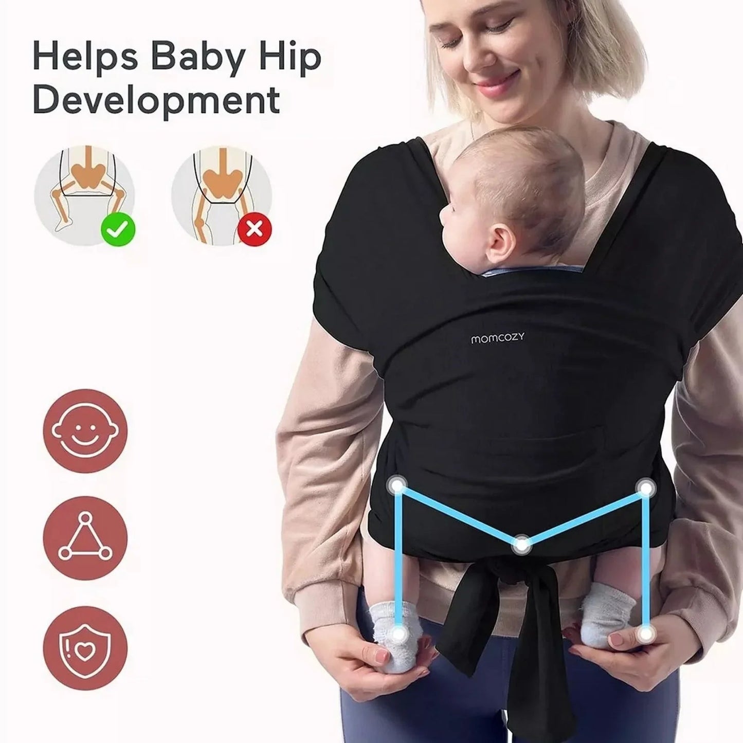 Momcozy Baby Carrier - Black - mezetto ebebek ebebek