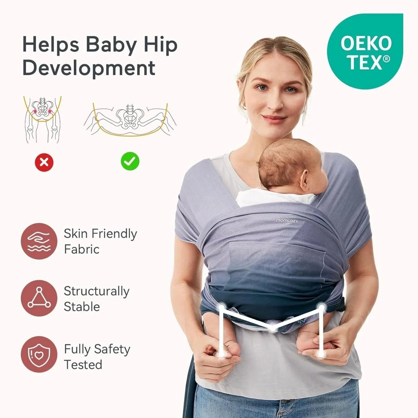 Momcozy Baby Carrier - Gradient Blue - mezetto ebebek ebebek