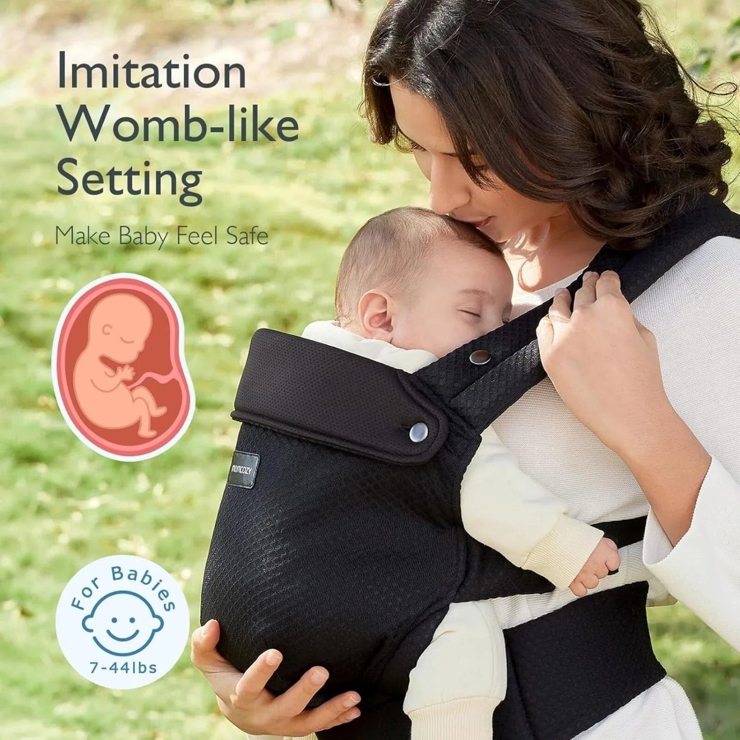 Momcozy Baby Carrier Newborn to Toddler Air Mesh - Black - mezetto ebebek ebebek
