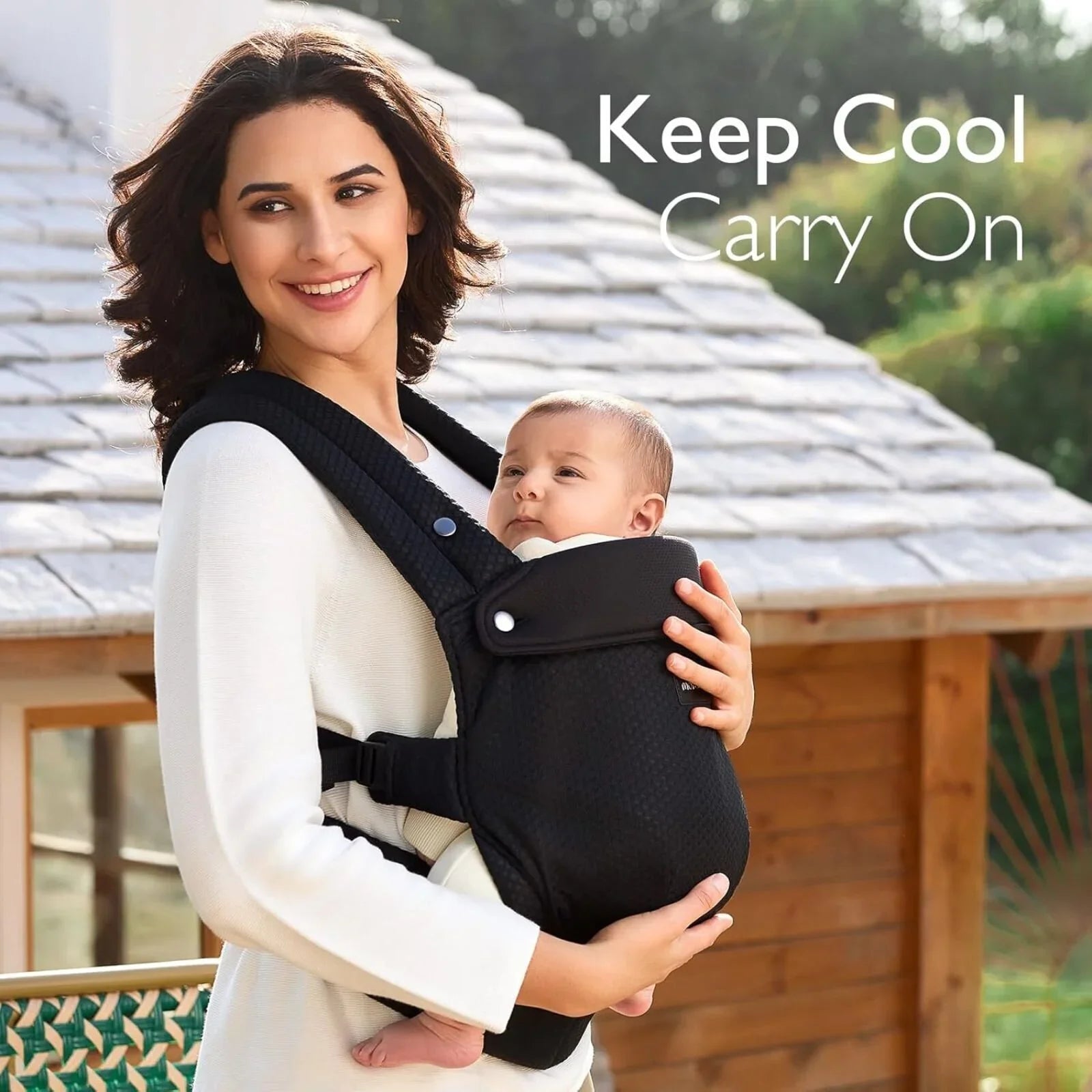 Momcozy Baby Carrier Newborn to Toddler Air Mesh - Black - mezetto ebebek ebebek