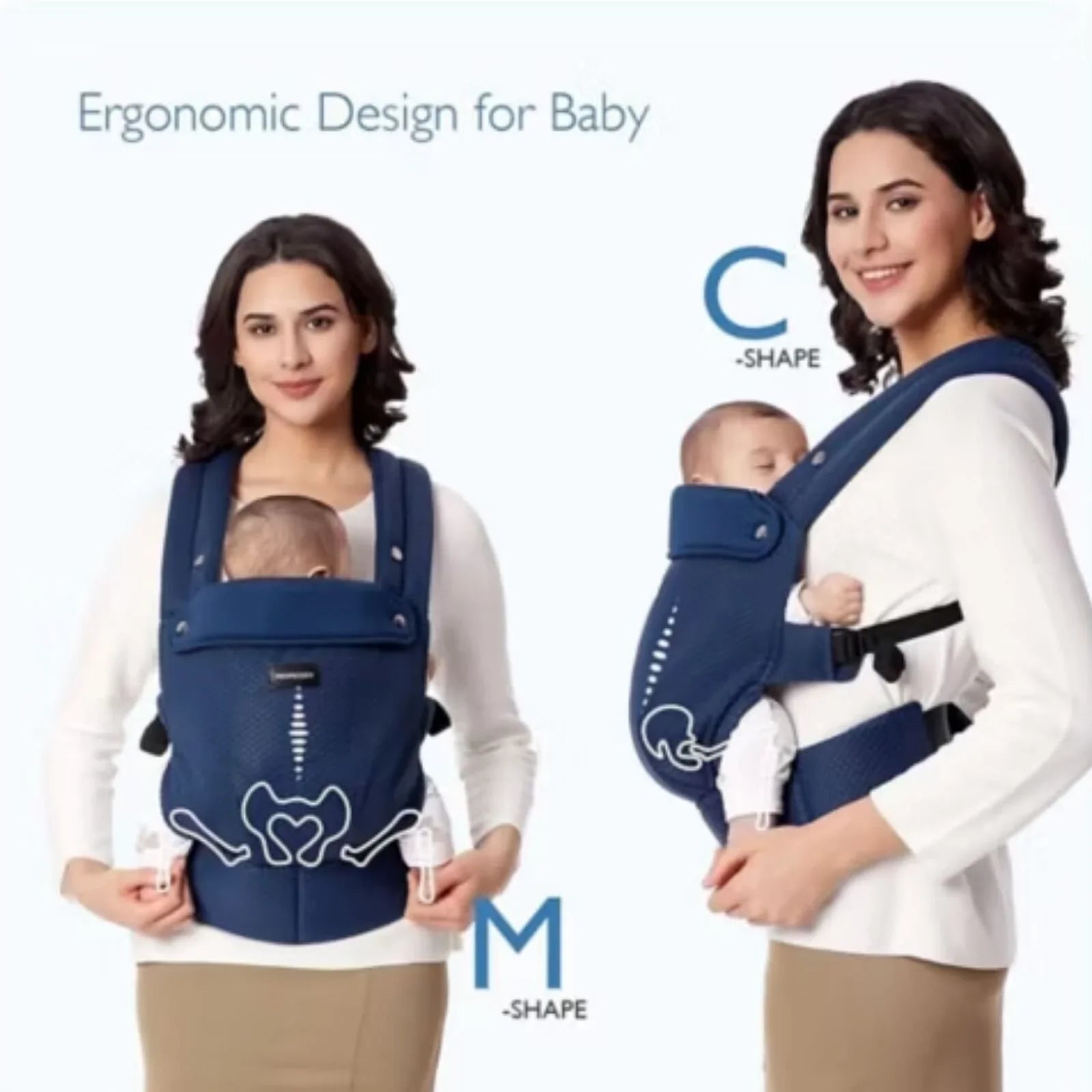 Momcozy Baby Carrier Newborn to Toddler Air Mesh - Blue - mezetto ebebek ebebek