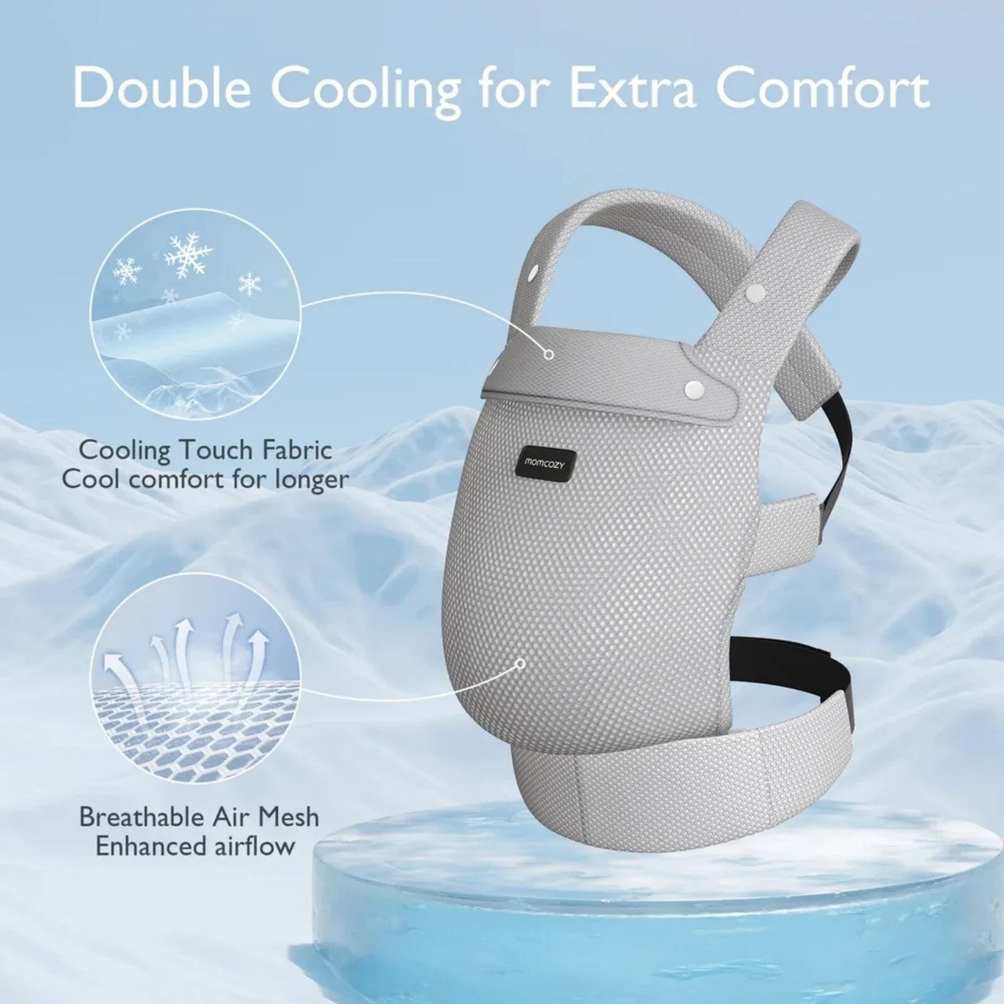 Momcozy Baby Carrier Newborn to Toddler Air Mesh - Grey - mezetto ebebek ebebek
