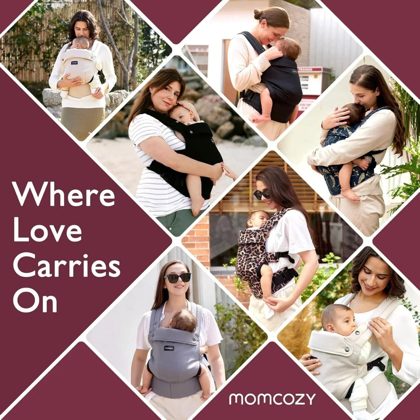 Momcozy Baby Carrier Newborn to Toddler Cotton - Black - mezetto ebebek ebebek