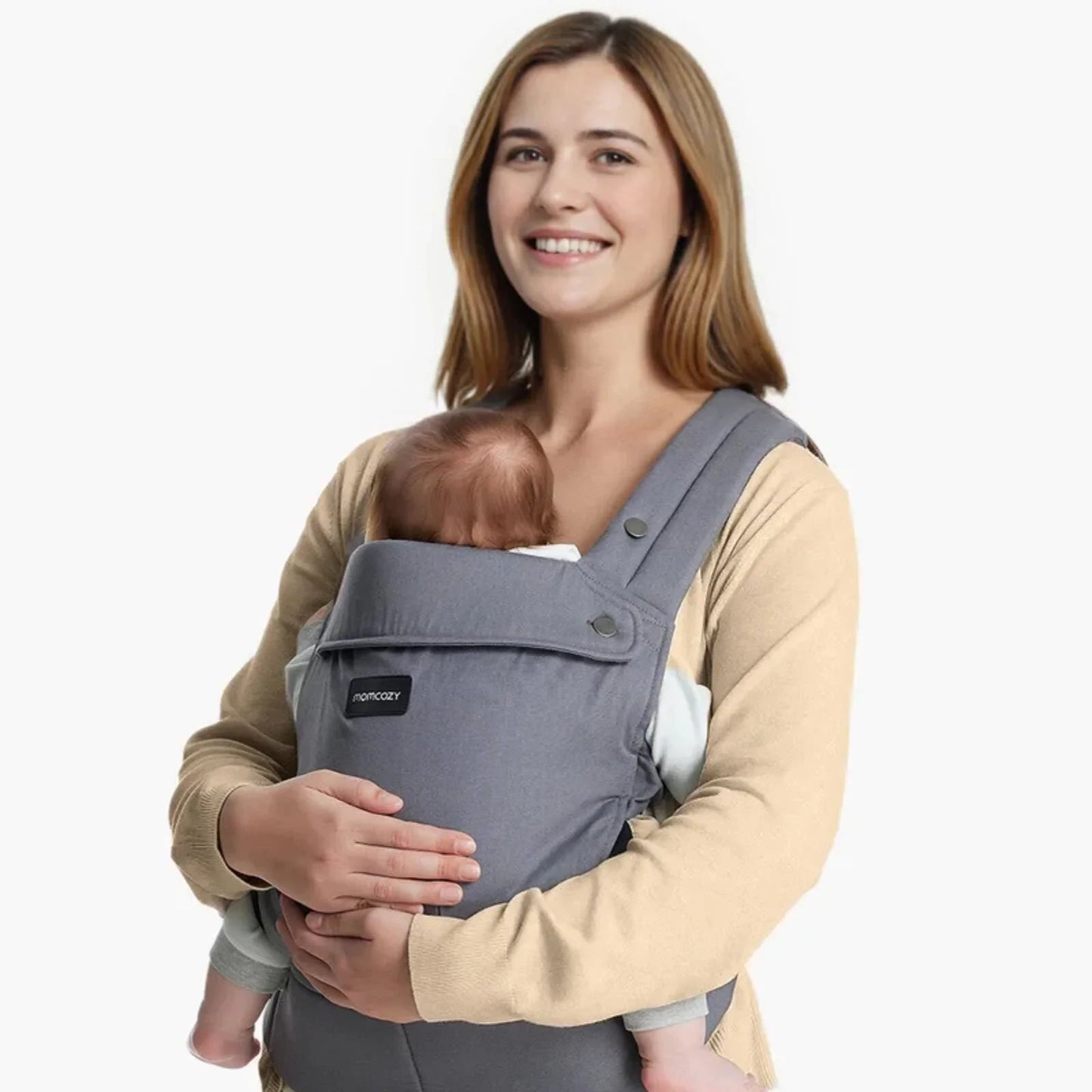 Momcozy Baby Carrier Newborn to Toddler Cotton - Grey - mezetto ebebek ebebek