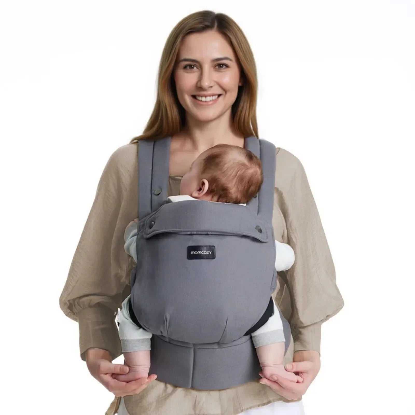 Momcozy Baby Carrier Newborn to Toddler Cotton - Grey - mezetto ebebek ebebek