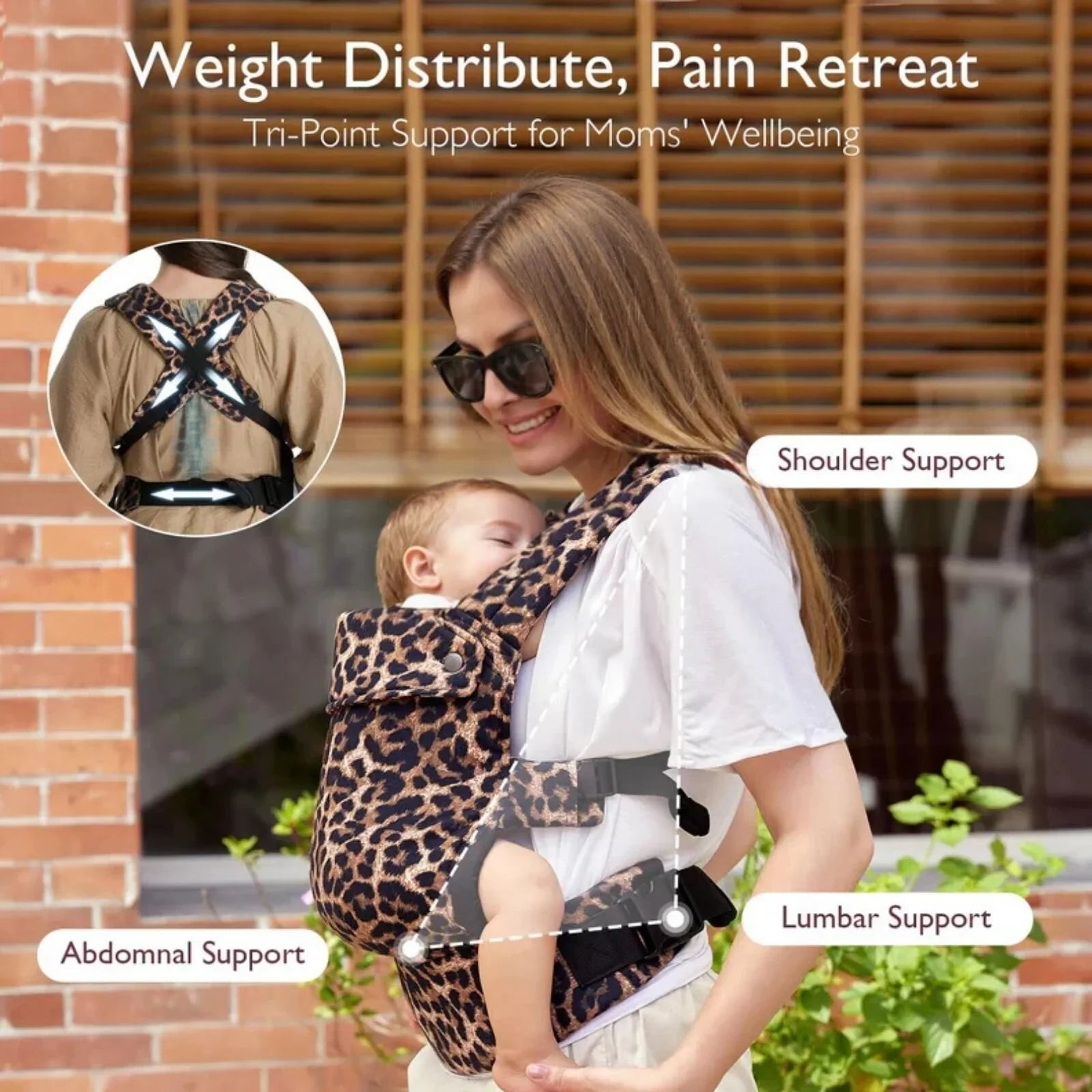 Momcozy Baby Carrier Newborn to Toddler Cotton - Leopard - mezetto ebebek ebebek