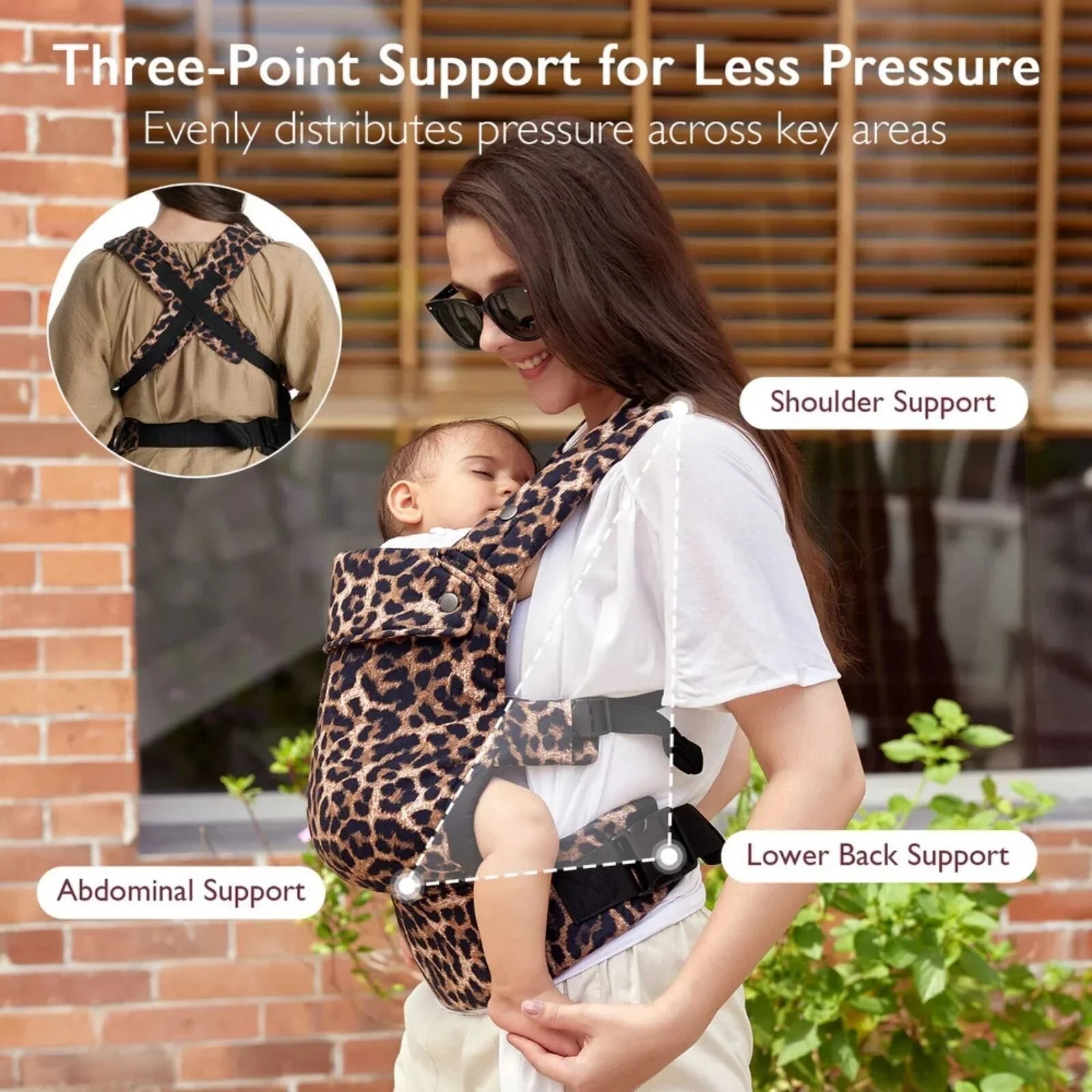 Momcozy Baby Carrier Newborn to Toddler Cotton - Leopard - mezetto ebebek ebebek
