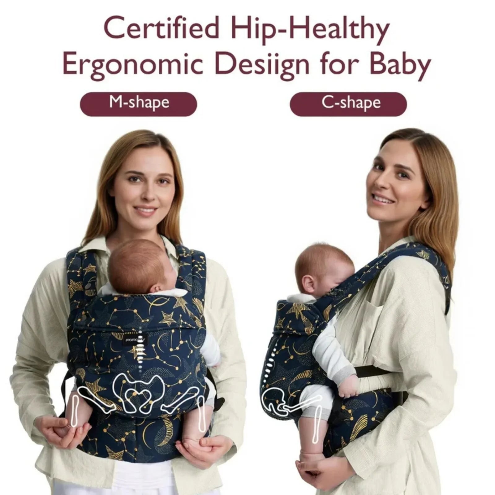 Momcozy Baby Carrier Newborn to Toddler Cotton - Starry Night - mezetto ebebek ebebek