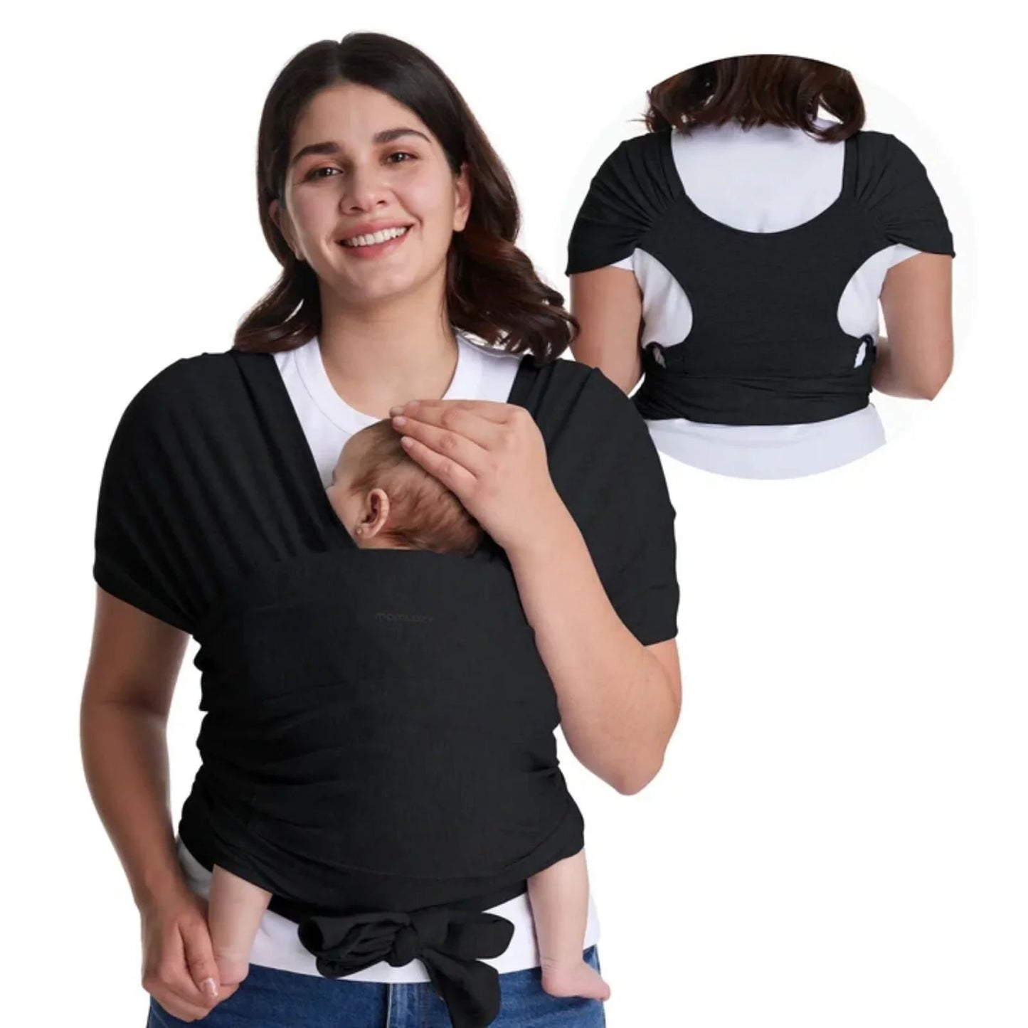 Momcozy Baby Wrap Carrier - Black - mezetto ebebek ebebek