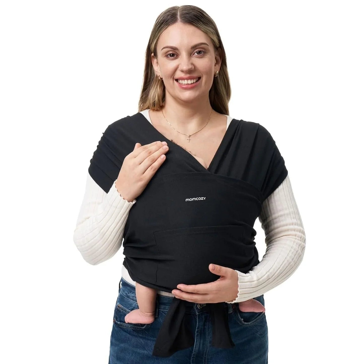 Momcozy Baby Wrap Carrier - Black - mezetto ebebek ebebek
