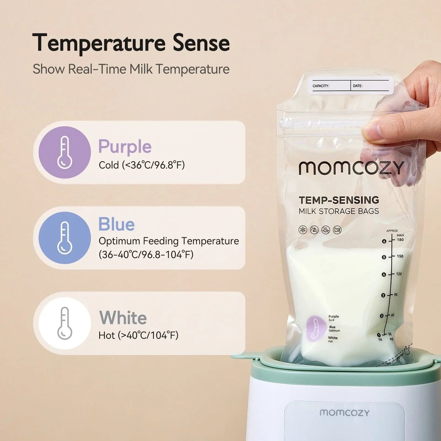 Momcozy Breast Milk Storage Bags 180ml 50 pcs - mezetto ebebek ebebek