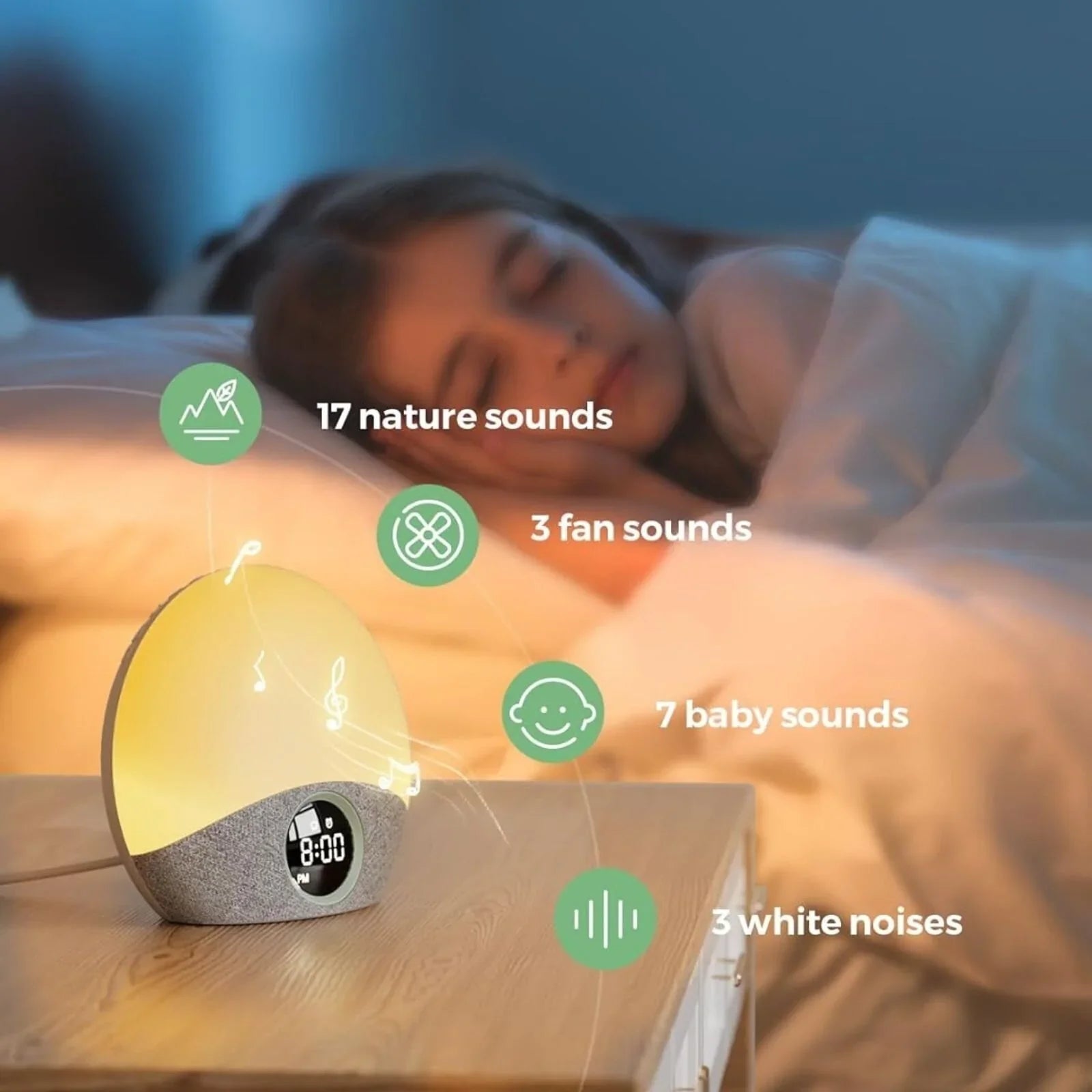 Momcozy Sunrise Echo Sound Machine Nightlight & Alarm Clock - mezetto ebebek ebebek
