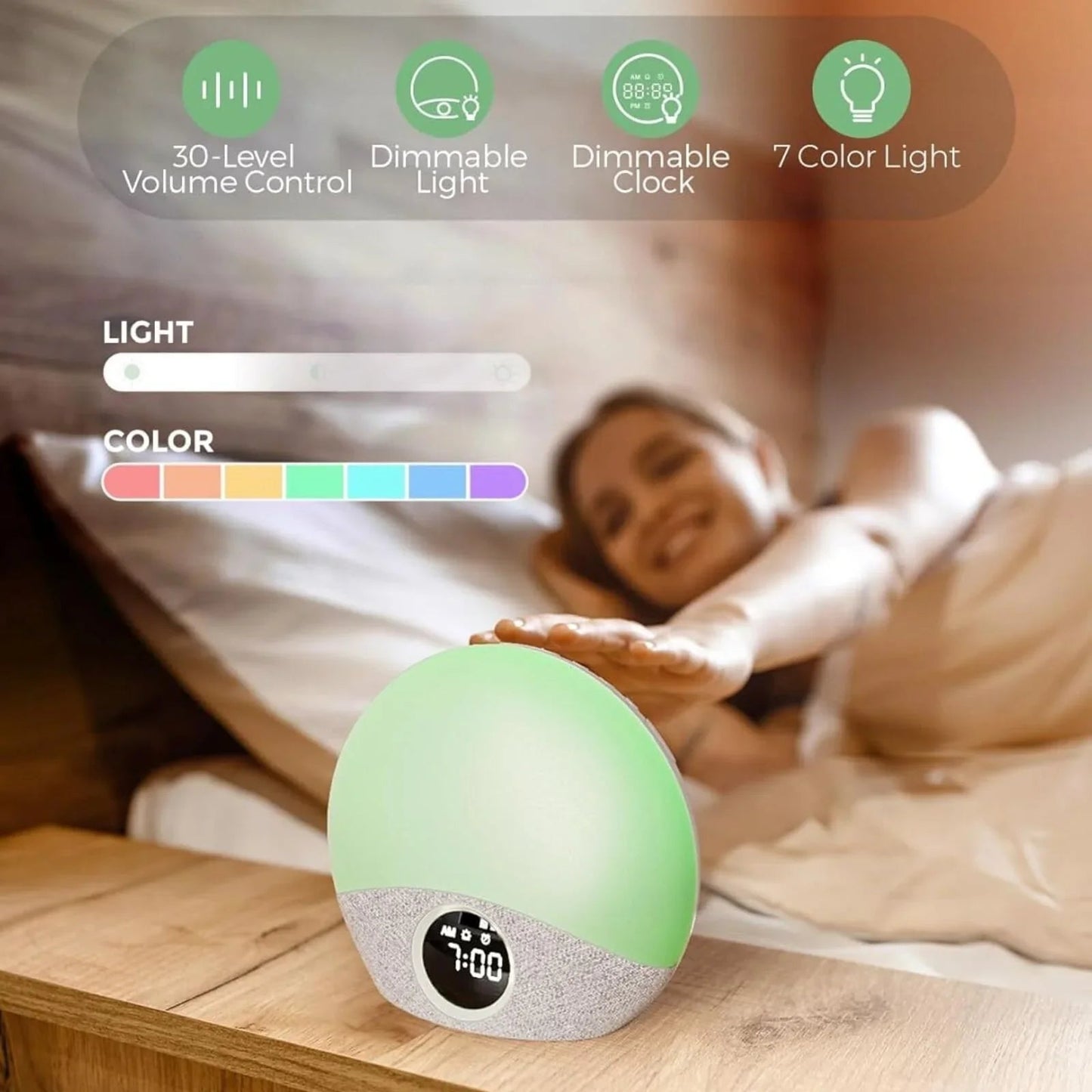 Momcozy Sunrise Echo Sound Machine Nightlight & Alarm Clock - mezetto ebebek ebebek