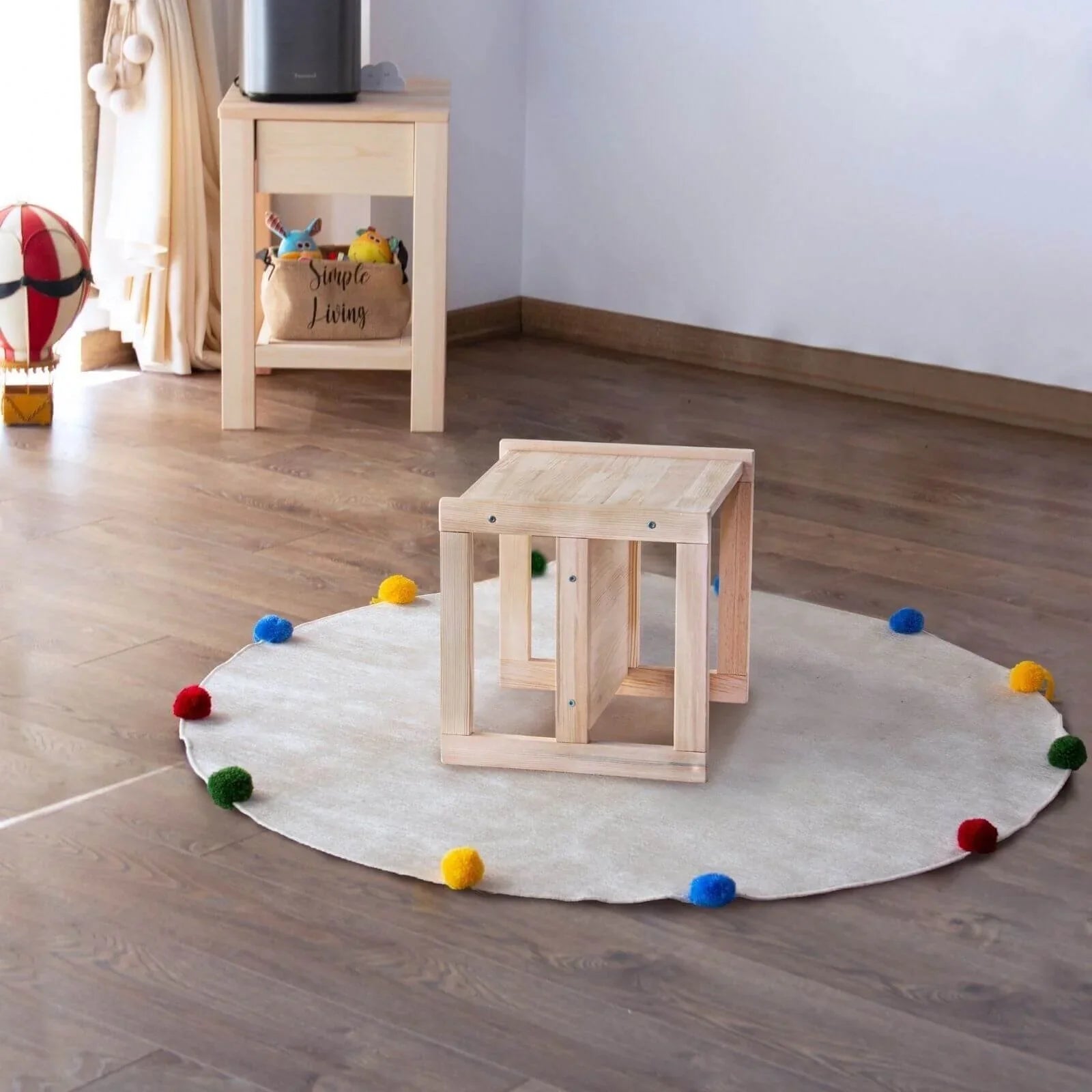 Montessori Wooden Convertable Table & Chair 36,1 cm (W) x 33,7 cm (H) x 36,6 cm (L) - mezetto ebebek ebebek