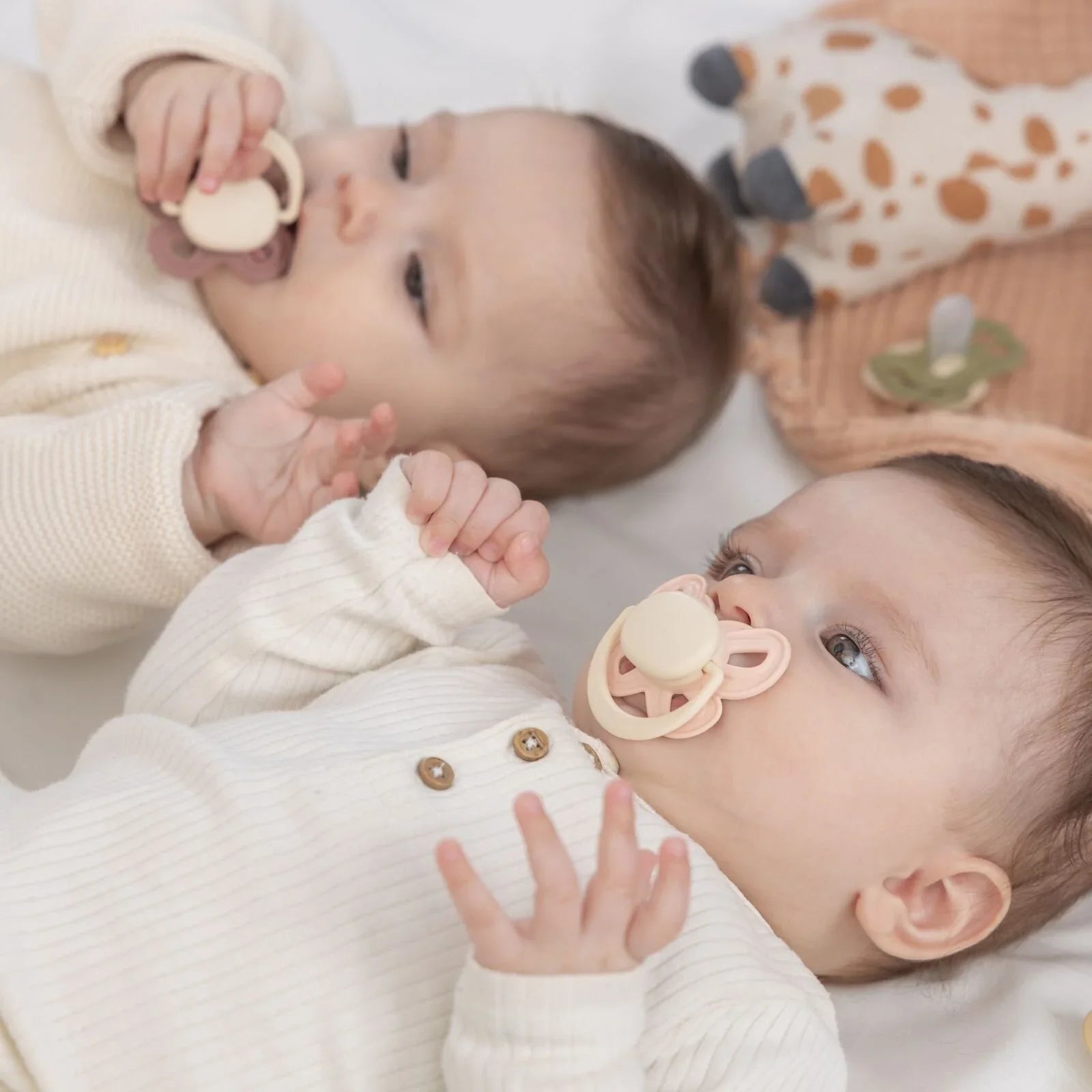 Mooma Clown & Butterfly Soothers 0 - 6 months Pack of 2 - Brownish Purple & Baby Pink - mezetto ebebek ebebek