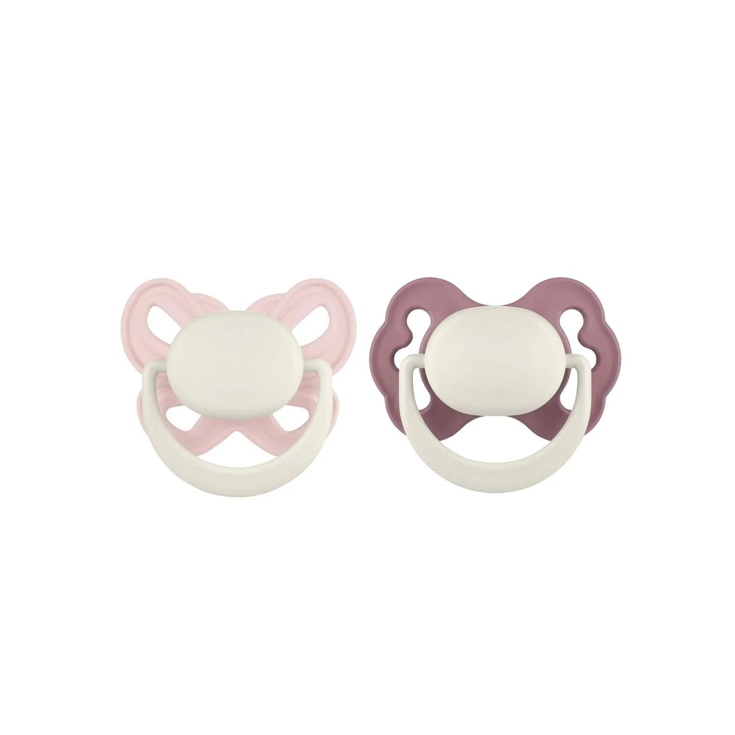 Mooma Clown & Butterfly Soothers 6 - 18 months Pack of 2 - Brownish Purple & Baby Pink - mezetto ebebek ebebek