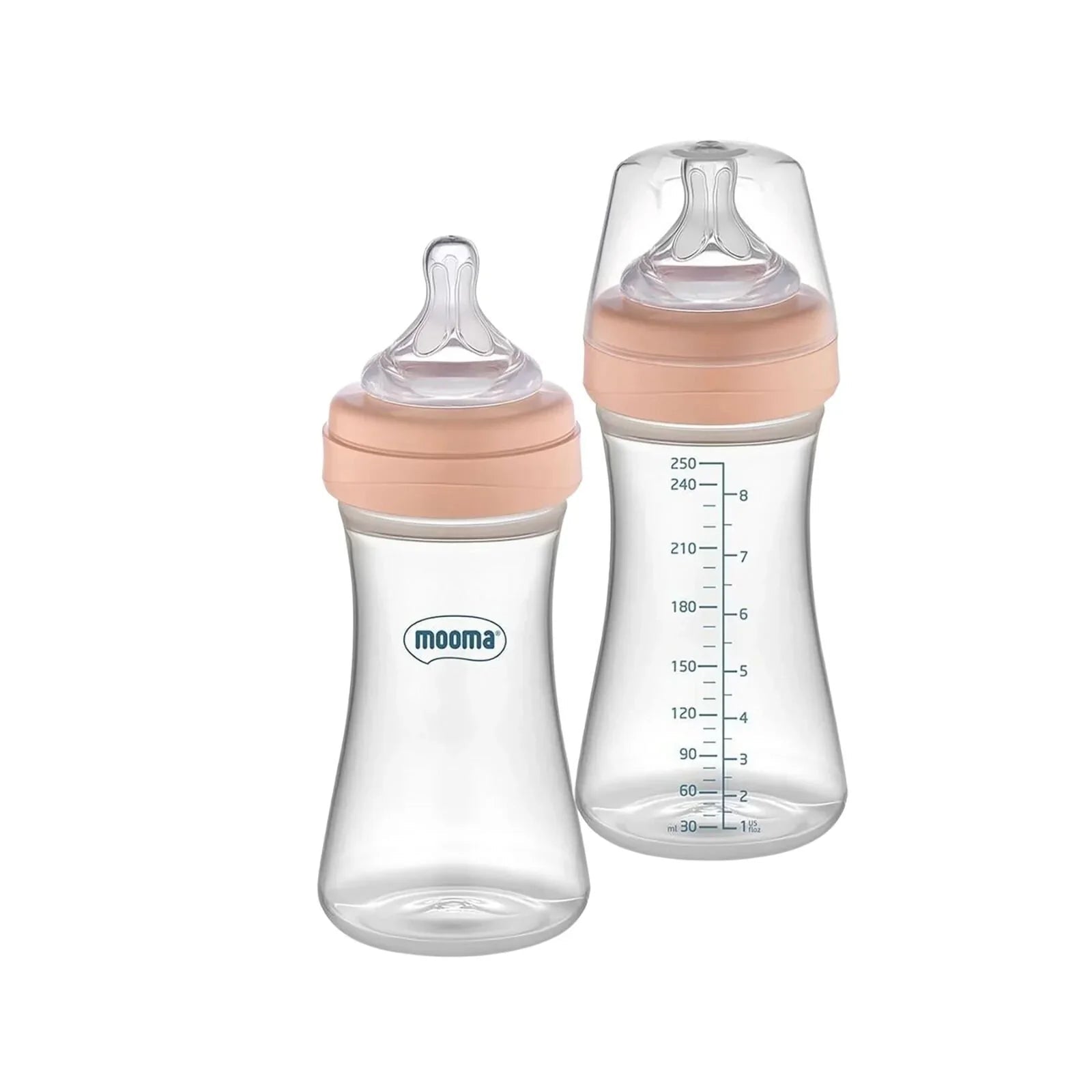 Mooma Kindy Bottle Fast Flow 18+ months 250ml - Old Rose - mezetto ebebek ebebek
