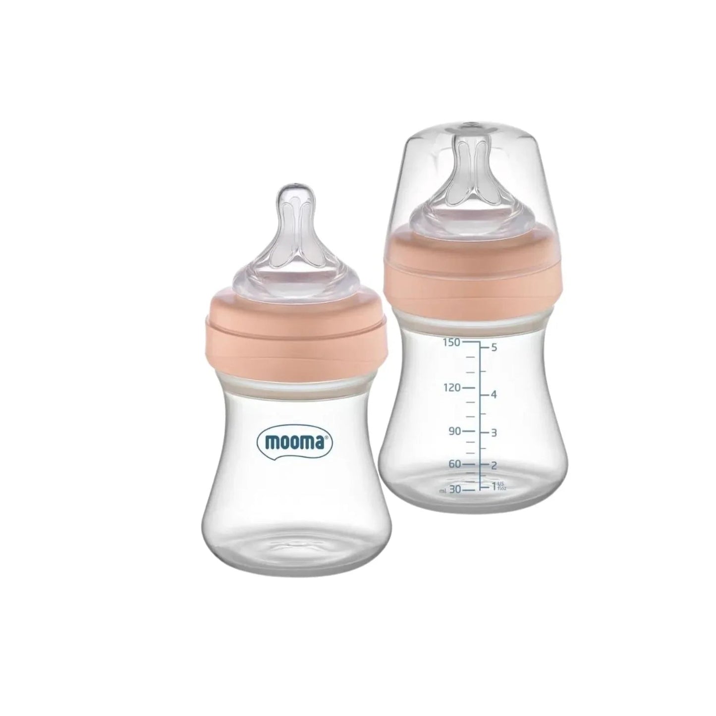 Mooma Kindy Bottle Slow Flow 0 - 6 months 150ml - Old Rose - mezetto ebebek ebebek