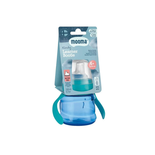 Mooma Kindy Learner Bottle 200ml - Aqua Blue - mezetto ebebek ebebek