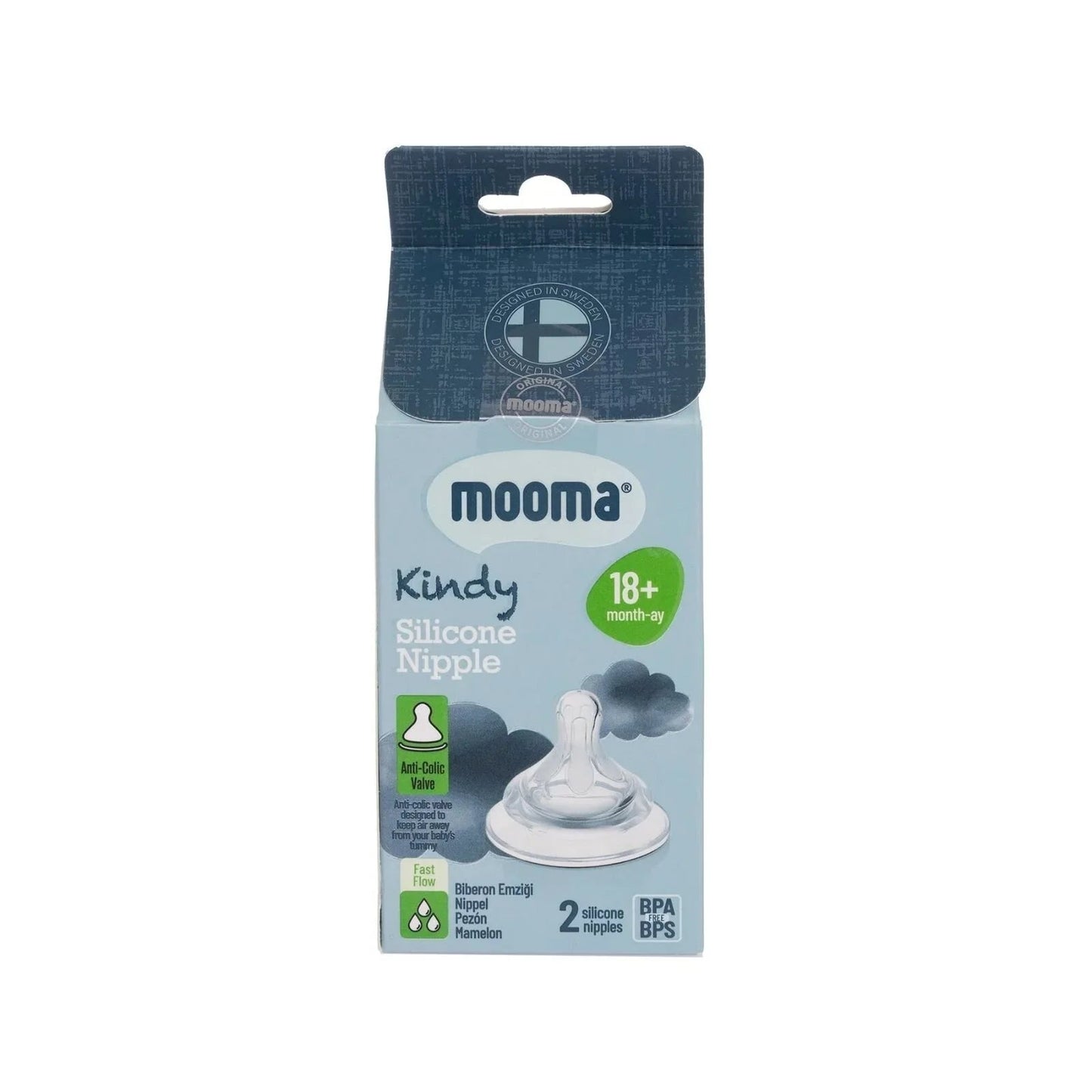 Mooma Kindy Silicone Teats Fast Flow 18+ months Pack of 2 - mezetto ebebek ebebek