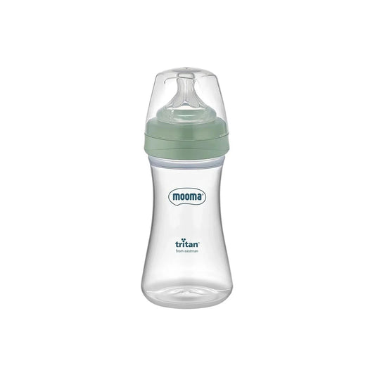 Mooma Neutra Tritan Bottle Medium Flow 6 - 18 months 250ml - Sage Green - mezetto ebebek ebebek