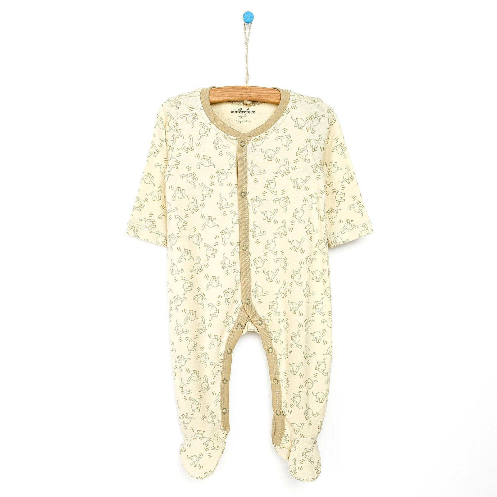 Motherlove Newborn Organic Footed Jumpsuit - Beige - mezetto ebebek ebebek