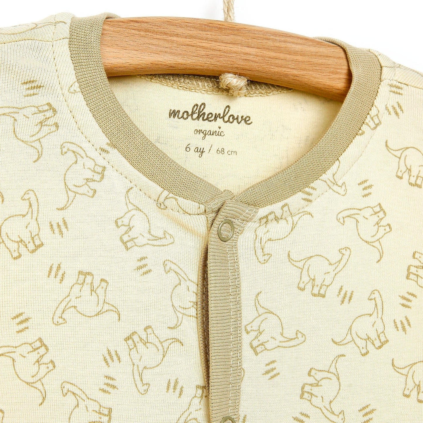 Motherlove Newborn Organic Footed Jumpsuit - Beige - mezetto ebebek ebebek