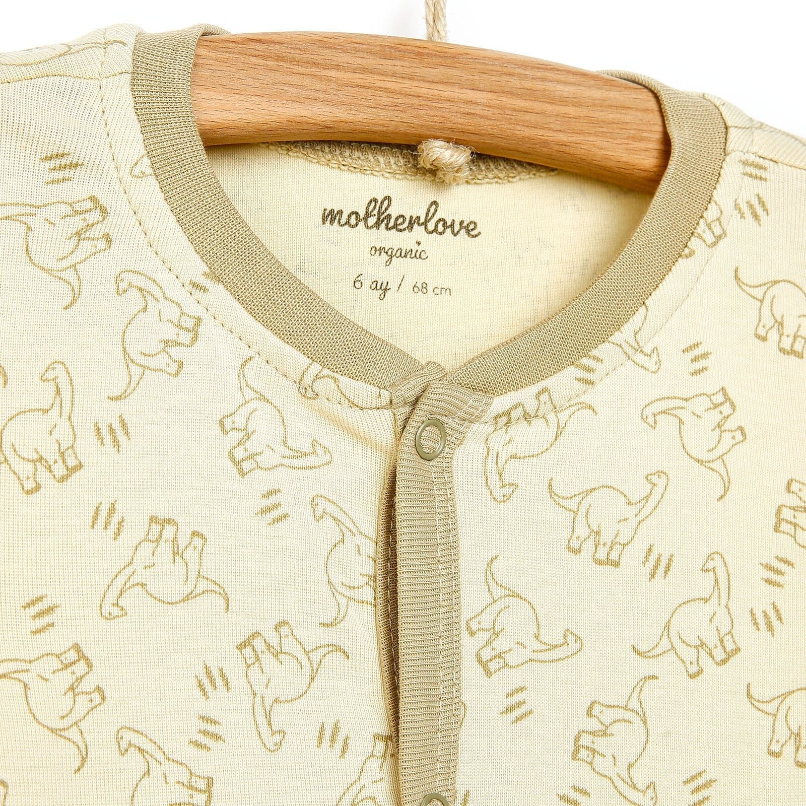 Motherlove Newborn Organic Footed Jumpsuit - Beige - mezetto ebebek ebebek