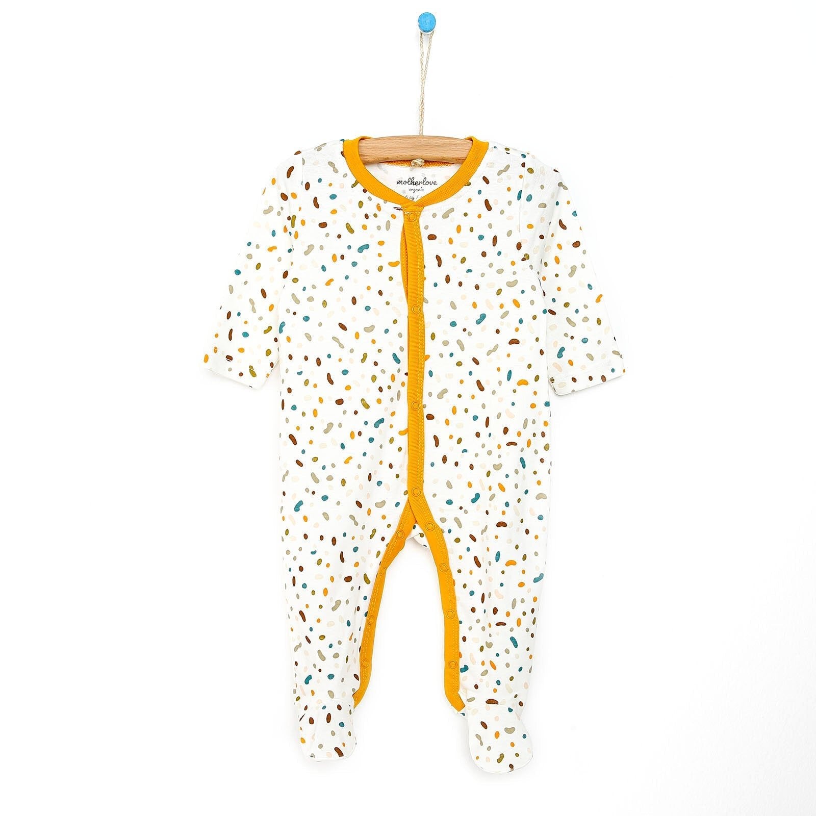Motherlove Newborn Organic Footed Jumpsuit - Ecru - mezetto ebebek ebebek
