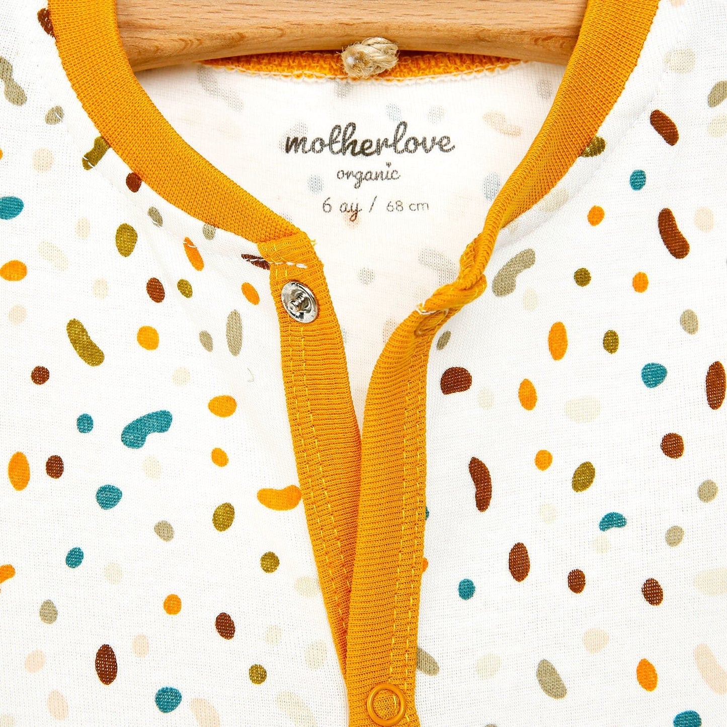 Motherlove Newborn Organic Footed Jumpsuit - Ecru - mezetto ebebek ebebek