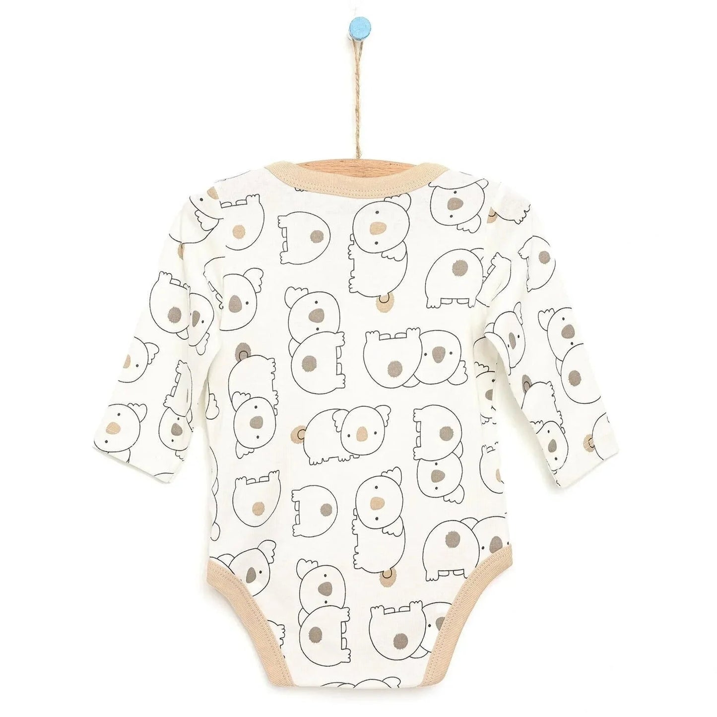 Motherlove Newborn Organic Sleeve Bodysuit - Beige - mezetto ebebek ebebek