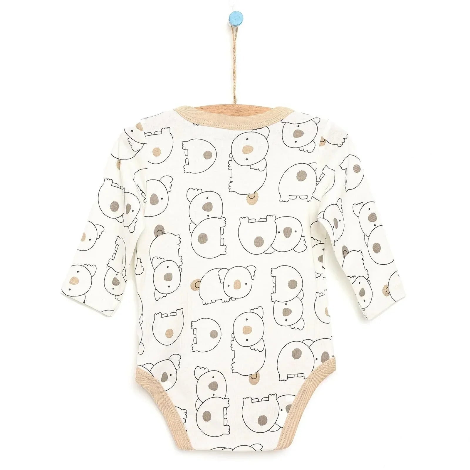 Motherlove Newborn Organic Sleeve Bodysuit - Beige - mezetto ebebek ebebek