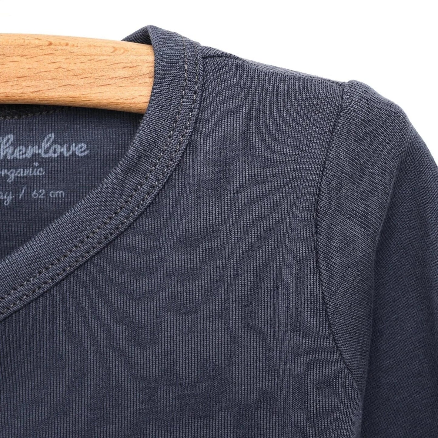 Motherlove Newborn Organic Sleeve Bodysuit - Charcoal - mezetto ebebek ebebek