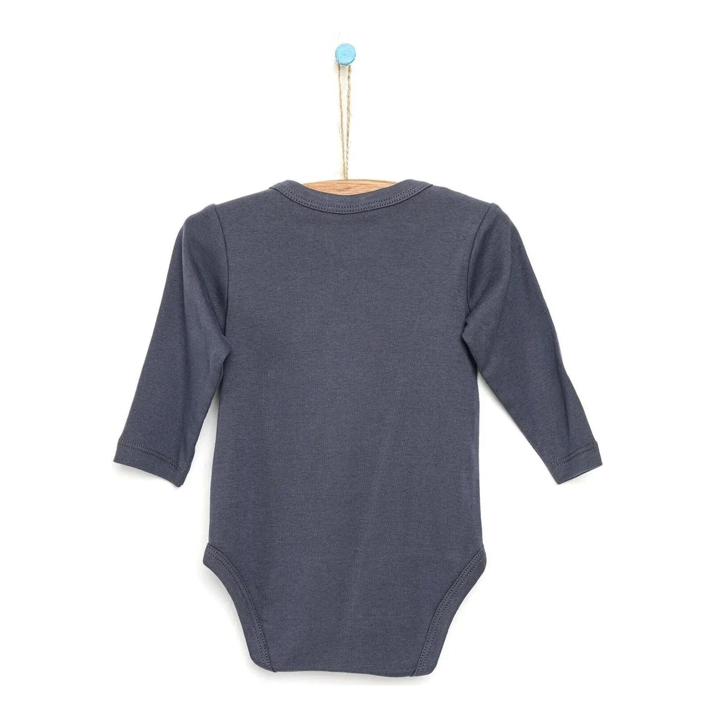 Motherlove Newborn Organic Sleeve Bodysuit - Charcoal - mezetto ebebek ebebek