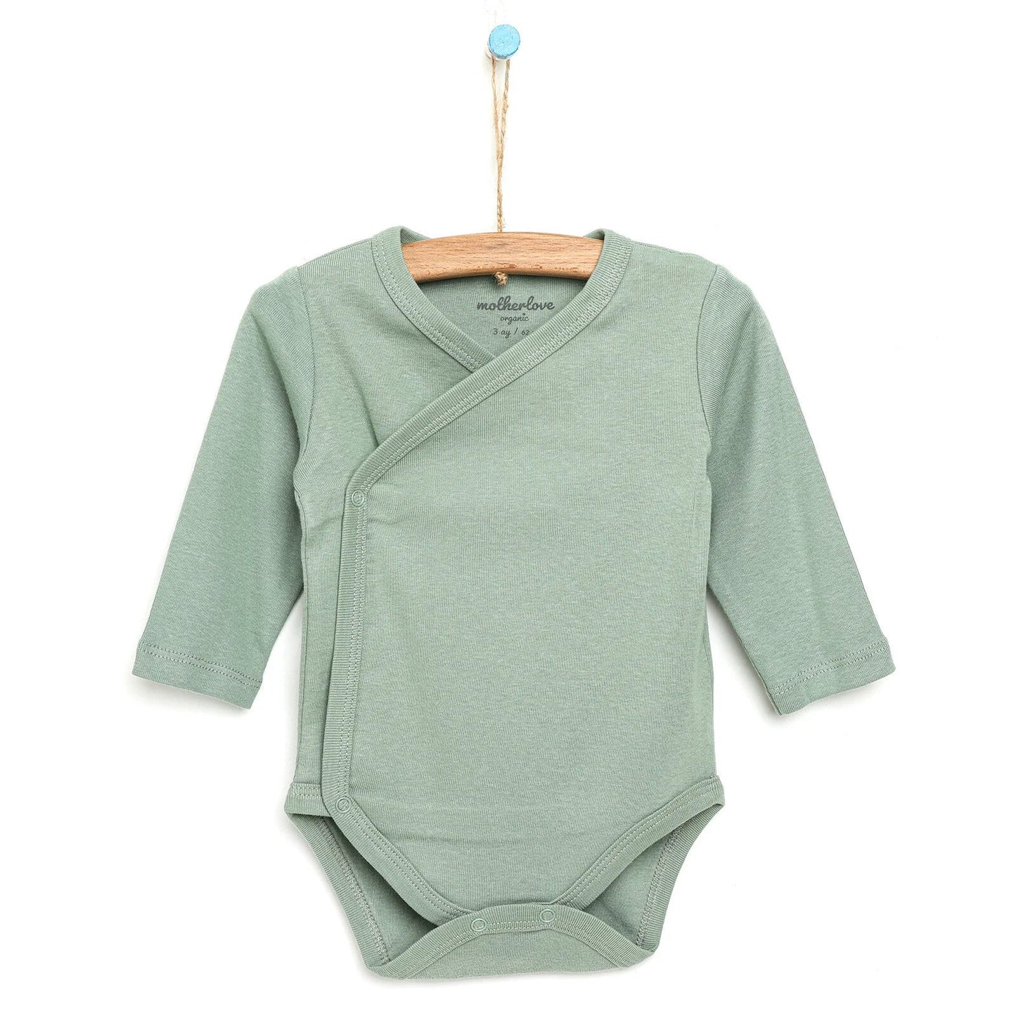 Motherlove Newborn Organic Sleeve Bodysuit - Dark Green - mezetto ebebek ebebek