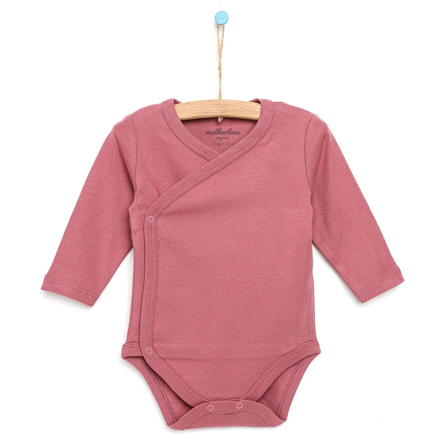 Motherlove Newborn Organic Sleeve Bodysuit - Dark Pink - mezetto ebebek ebebek