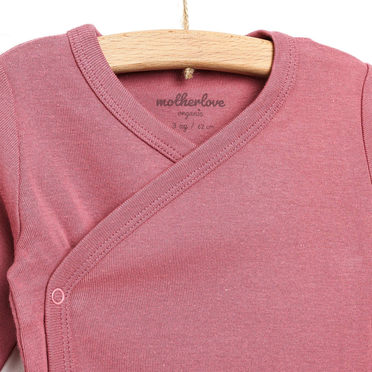 Motherlove Newborn Organic Sleeve Bodysuit - Dark Pink - mezetto ebebek ebebek