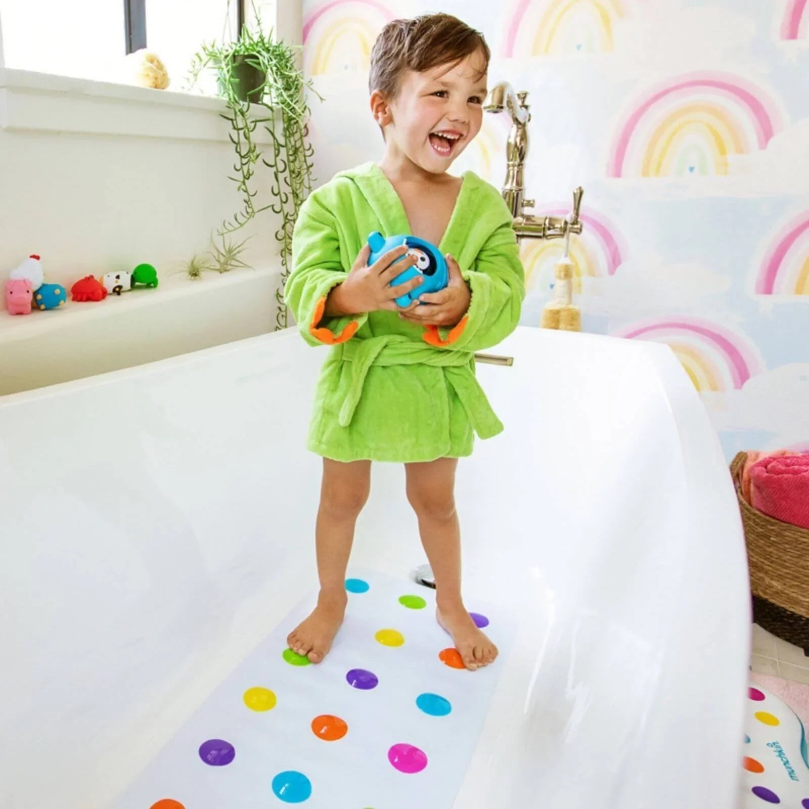 Munchkin Dandy Dots Non - Slip Baby & Toddler Bath Mat - mezetto ebebek ebebek
