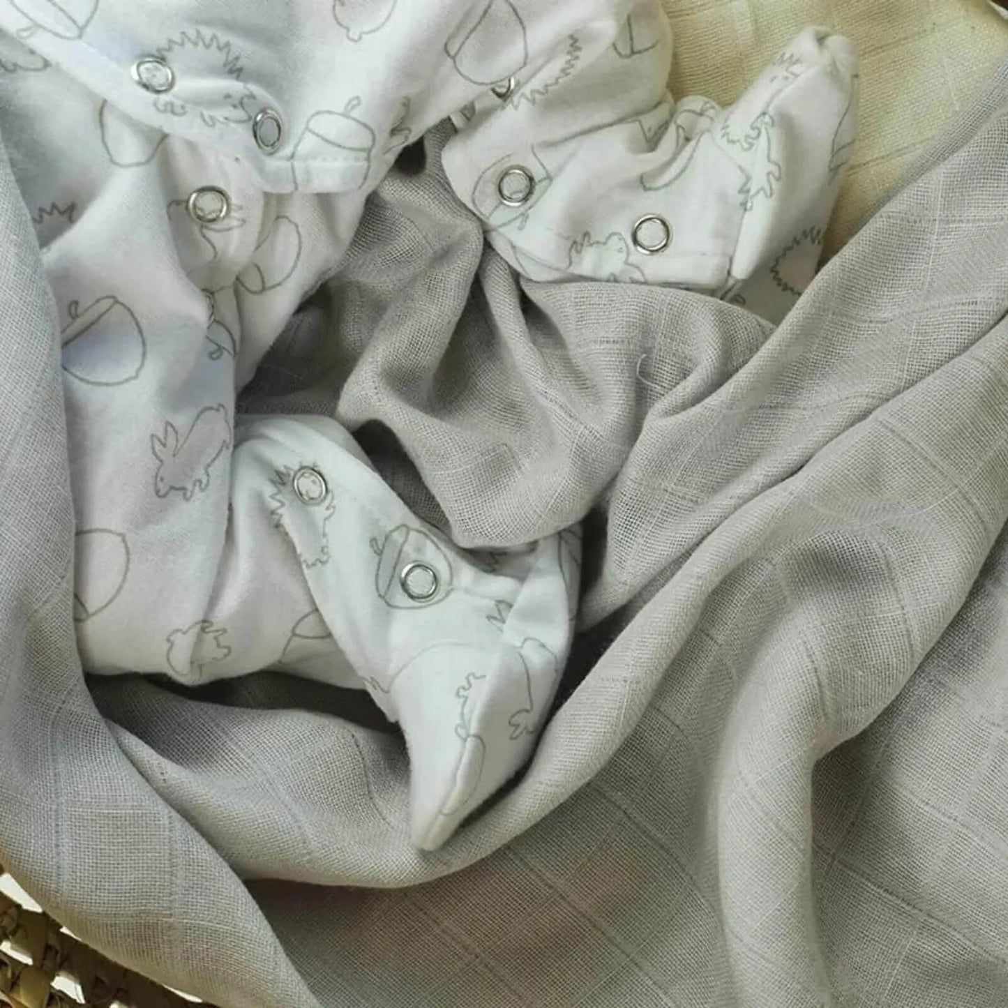 MuslinZ 12 Pack Muslin Squares 70x70cm - Grey - mezetto ebebek ebebek